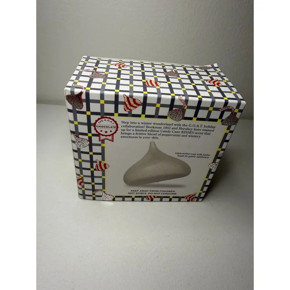 Beekman 1802 Candy Cane Scented Goat Milk Soap Kiss Shape 3.5oz Hershey Gift NEW
